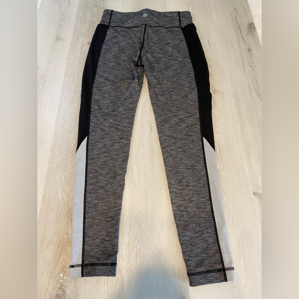 ATHLETA COLORBLOCK REVELATION TIGHT (351376) Heather Gray/Black, Medium - Picture 2 of 11